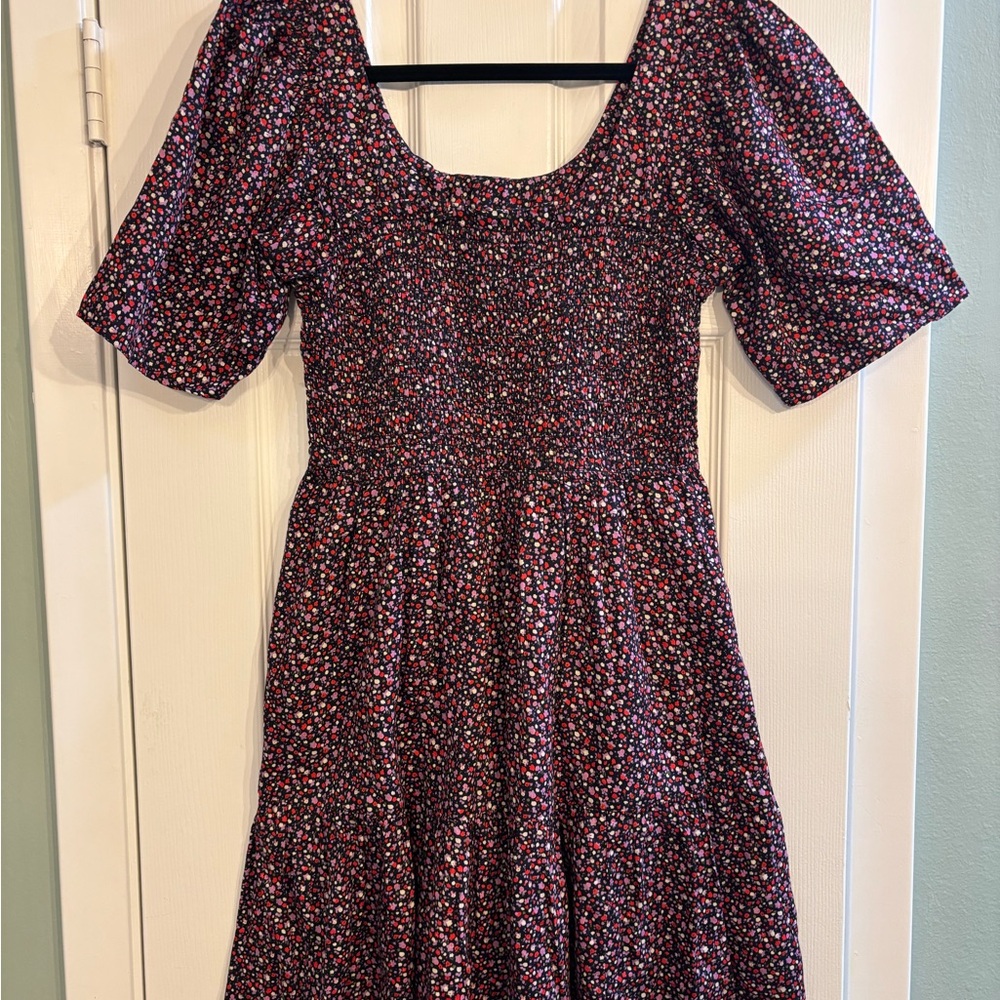 GAP Black Floral Midi Dress